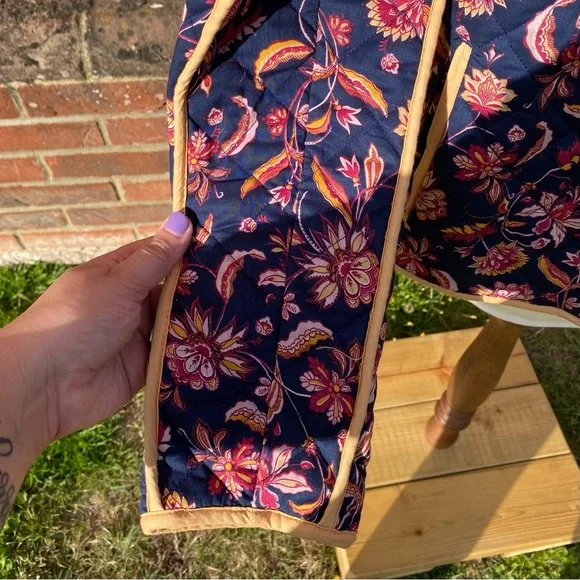 BNWT Thought Size 8 100% Organic Cotton Floral Paisley Print Open Jacket Trim - Picture 10 of 15